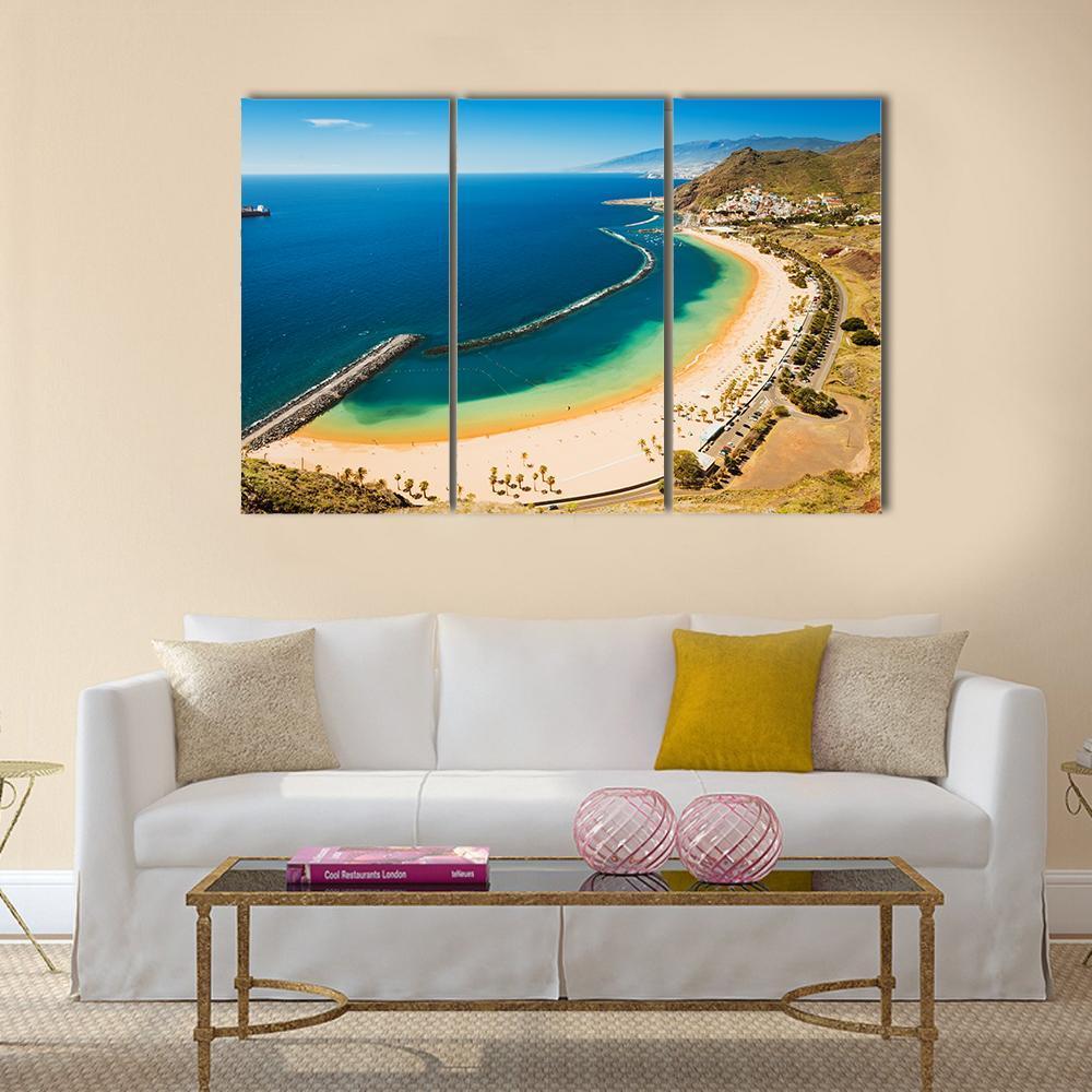 Beach Las Teresitas Canvas Wall Art-3 Horizontal-Gallery Wrap-37" x 24"-Tiaracle