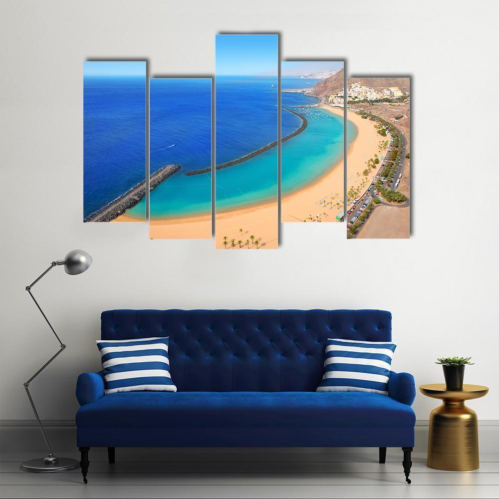 Playa de Las Teresitas Canvas Wall Art-5 Pop-Gallery Wrap-47" x 32"-Tiaracle