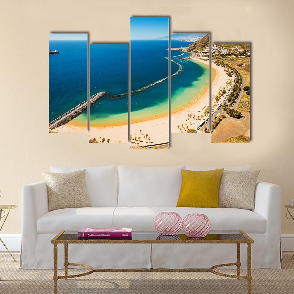Beach Las Teresitas Canvas Wall Art-5 Pop-Gallery Wrap-47&quot; x 32&quot;-Tiaracle