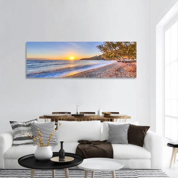 Tamarisk Tree Near Beach Panoramic Canvas Wall Art-1 Piece-36" x 12"-Tiaracle