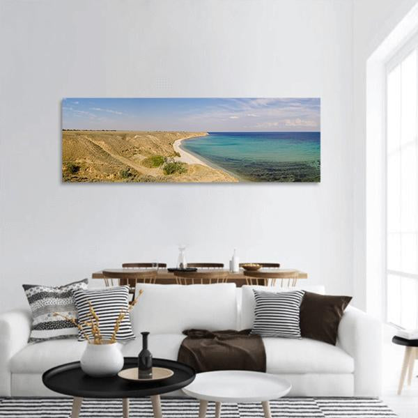 Beach Near Seascape Panoramic Canvas Wall Art-1 Piece-36" x 12"-Tiaracle