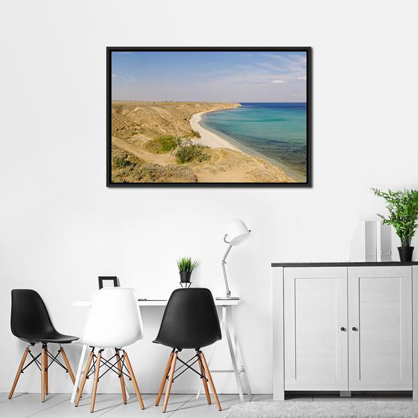 Beach Near Seascape Panoramic Canvas Wall Art-1 Piece-36" x 12"-Tiaracle