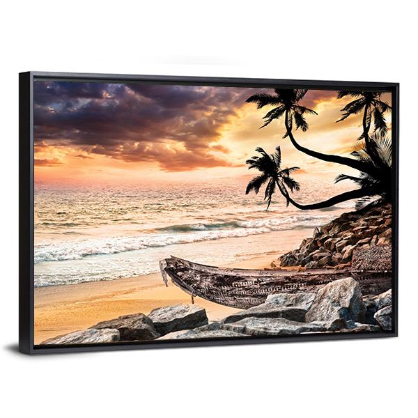 Beach Near The Ocean Canvas Wall Art-5 Horizontal-Gallery Wrap-22" x 12"-Tiaracle