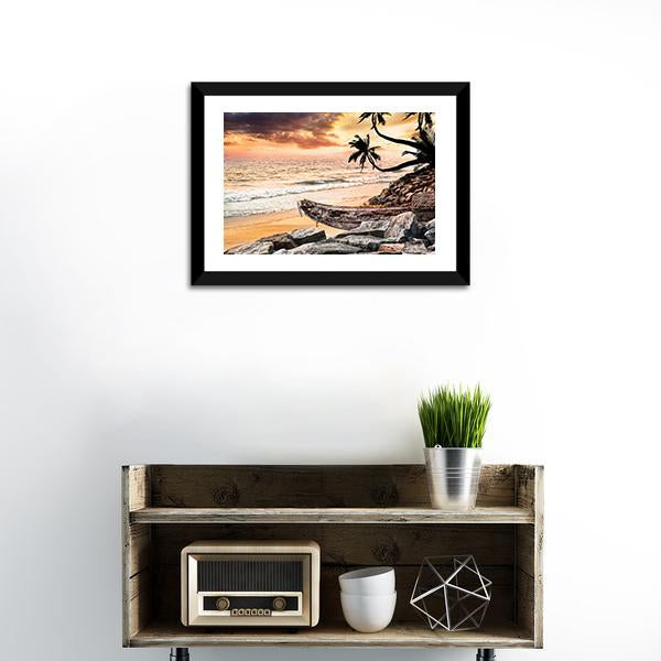 Beach Near The Ocean Canvas Wall Art-1 Piece-Framed Print-20&quot; x 16&quot;-Tiaracle