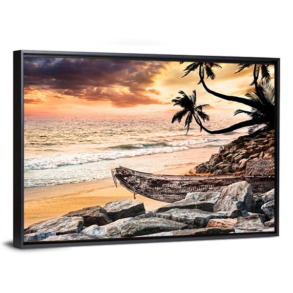 Beach Near The Ocean Canvas Wall Art-3 Horizontal-Gallery Wrap-25&quot; x 16&quot;-Tiaracle