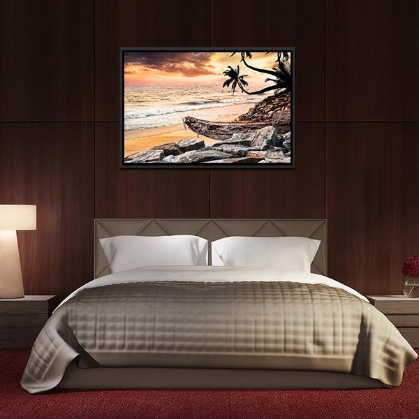 Beach Near The Ocean Vertical Canvas Wall Art-3 Vertical-Gallery Wrap-12" x 25"-Tiaracle