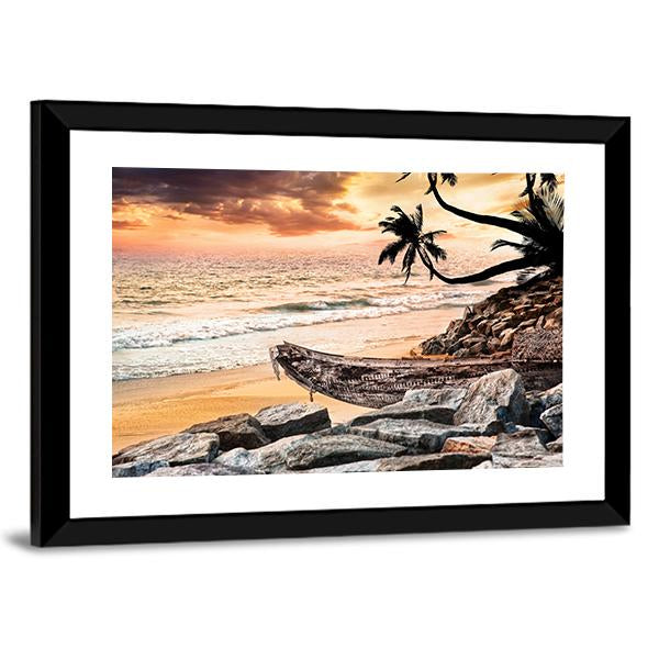 Beach Near The Ocean Vertical Canvas Wall Art-3 Vertical-Gallery Wrap-12" x 25"-Tiaracle