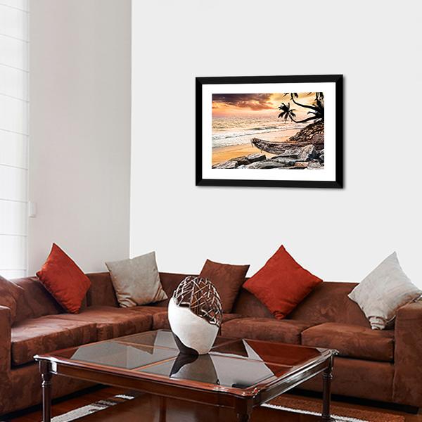 Beach Near The Ocean Vertical Canvas Wall Art-3 Vertical-Gallery Wrap-12" x 25"-Tiaracle