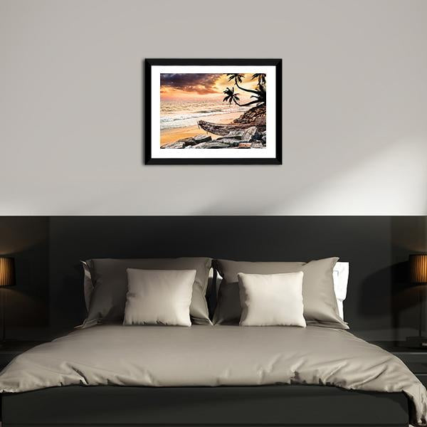 Beach Near The Ocean Vertical Canvas Wall Art-3 Vertical-Gallery Wrap-12" x 25"-Tiaracle