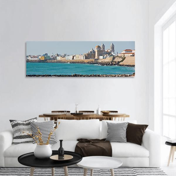 Beach Of Cadiz Spain Panoramic Canvas Wall Art-1 Piece-36" x 12"-Tiaracle