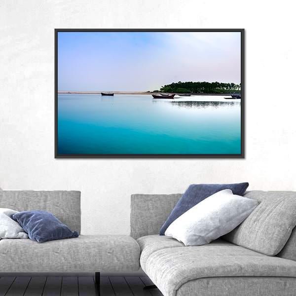 Beach Of East Coast India Canvas Wall Art-1 Piece-Floating Frame-24" x 16"-Tiaracle