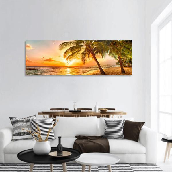 Caribbean Island Of Barbados Panoramic Canvas Wall Art-3 Piece-25" x 08"-Tiaracle