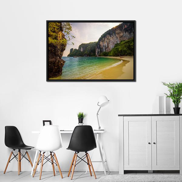 Beach On Koh Hong Island Canvas Wall Art-5 Horizontal-Gallery Wrap-22" x 12"-Tiaracle