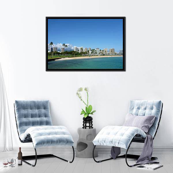 Beach On Magic Island Canvas Wall Art-3 Horizontal-Gallery Wrap-25" x 16"-Tiaracle