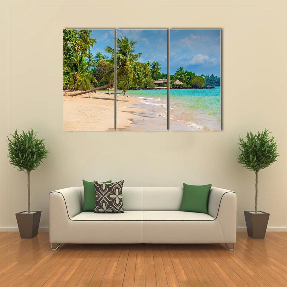 Beach On The Island Canvas Wall Art-3 Horizontal-Gallery Wrap-37" x 24"-Tiaracle