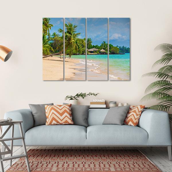 Beach On The Island Canvas Wall Art-4 Horizontal-Gallery Wrap-34" x 24"-Tiaracle