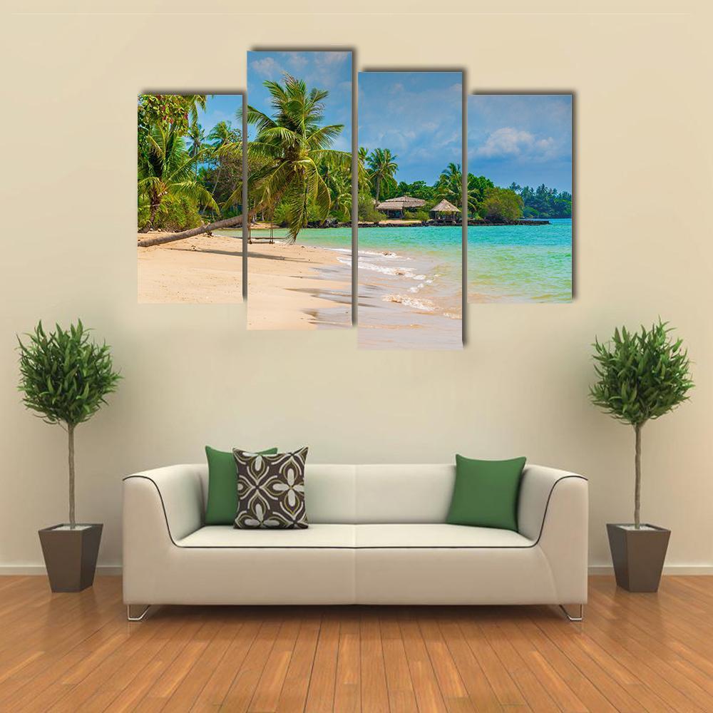 Beach On The Island Canvas Wall Art-4 Pop-Gallery Wrap-50" x 32"-Tiaracle