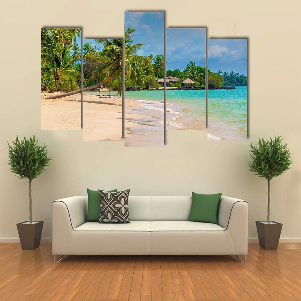 Beach On The Island Canvas Wall Art-5 Pop-Gallery Wrap-47" x 32"-Tiaracle