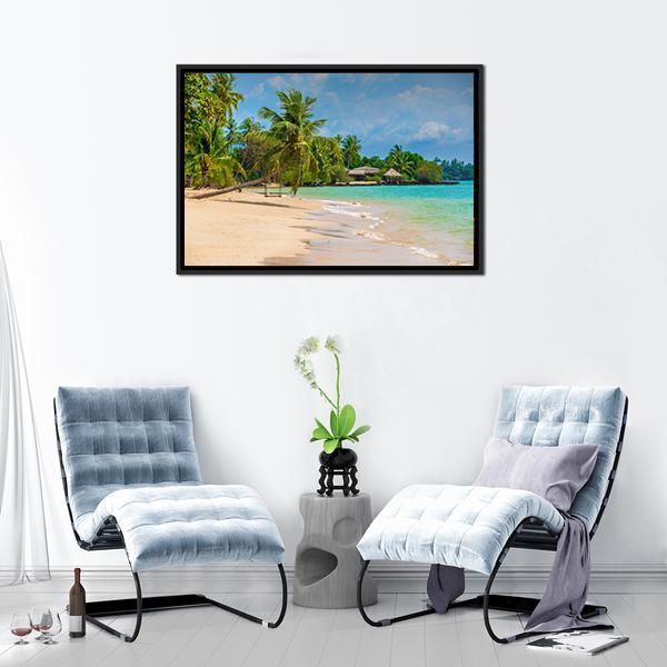 Beach On The Island Canvas Wall Art-5 Horizontal-Gallery Wrap-22" x 12"-Tiaracle