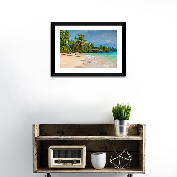 Beach On The Island Canvas Wall Art-1 Piece-Framed Print-20" x 16"-Tiaracle