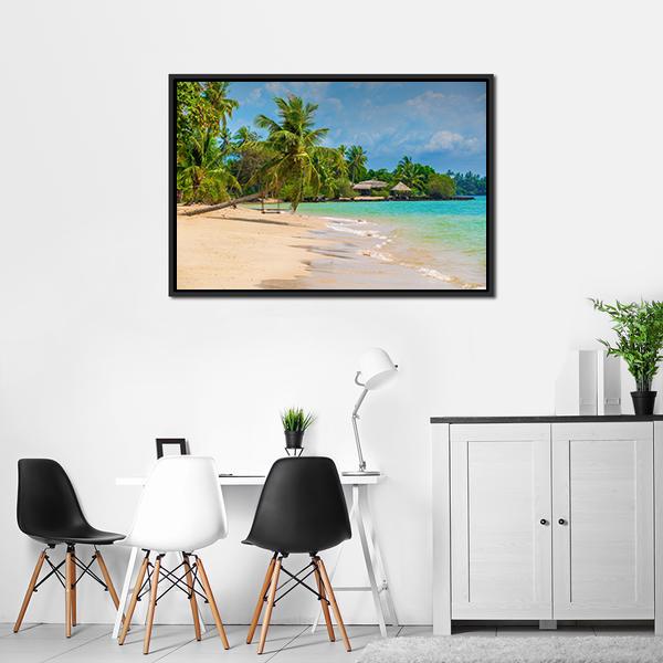 Beach On The Island Canvas Wall Art-3 Horizontal-Gallery Wrap-25" x 16"-Tiaracle