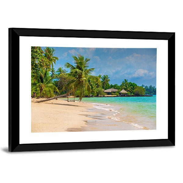 Beach On The Island Canvas Wall Art-3 Horizontal-Gallery Wrap-25" x 16"-Tiaracle