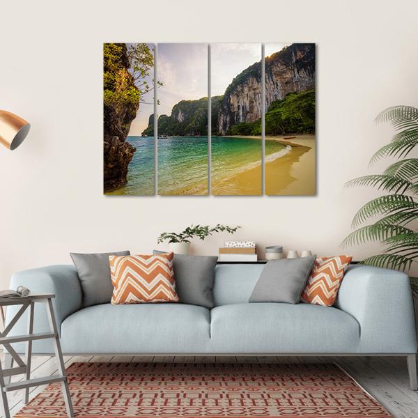 Beach On Koh Hong Island Canvas Wall Art-4 Horizontal-Gallery Wrap-34" x 24"-Tiaracle
