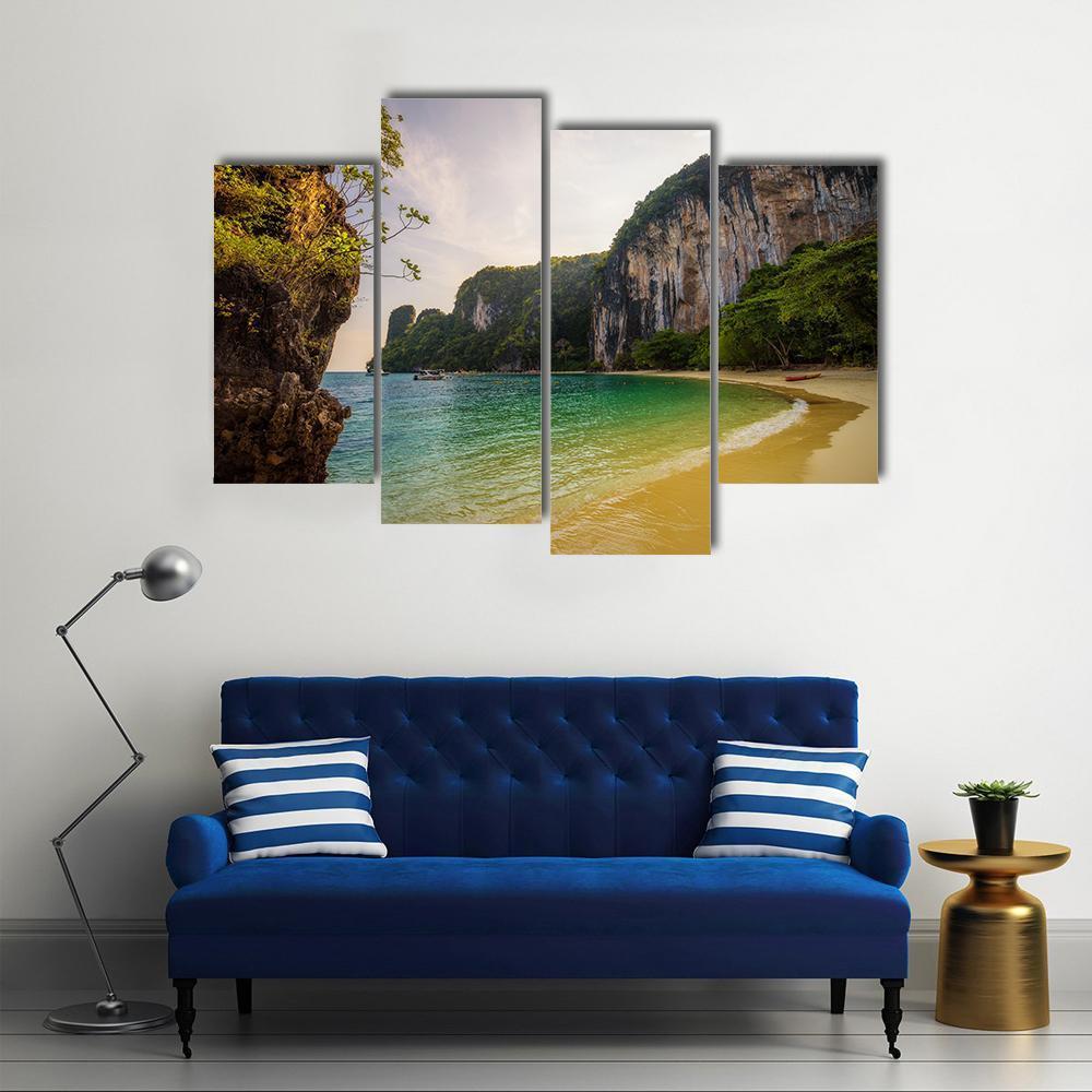Beach On Koh Hong Island Canvas Wall Art-4 Pop-Gallery Wrap-50" x 32"-Tiaracle