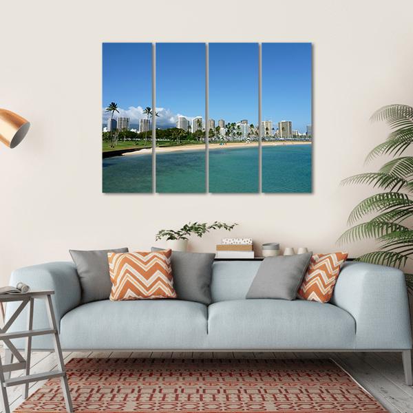 Beach On Magic Island Canvas Wall Art-4 Horizontal-Gallery Wrap-34" x 24"-Tiaracle