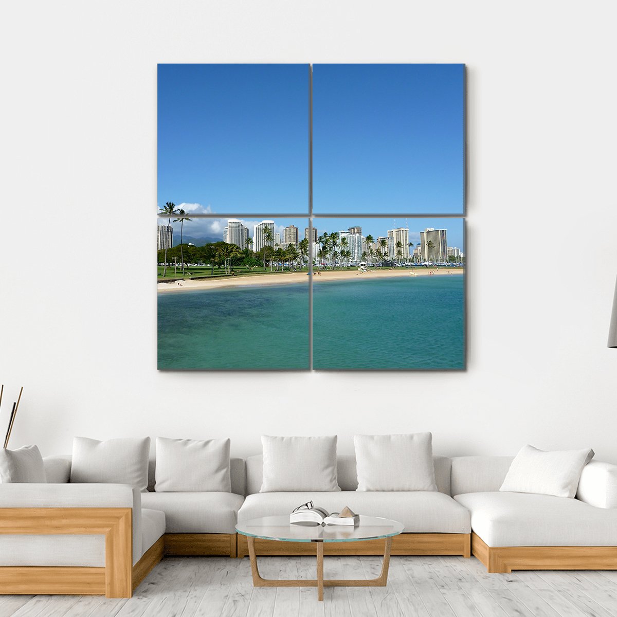 Beach On Magic Island Canvas Wall Art-4 Square-Gallery Wrap-17" x 17"-Tiaracle