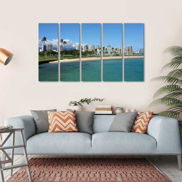 Beach On Magic Island Canvas Wall Art-5 Horizontal-Gallery Wrap-22" x 12"-Tiaracle