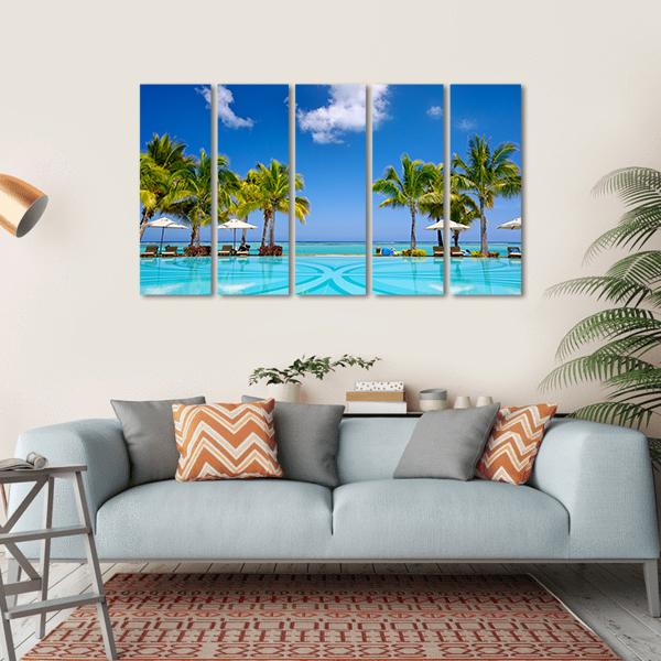 Beach Resort In Mauritius Canvas Wall Art-5 Horizontal-Gallery Wrap-22" x 12"-Tiaracle