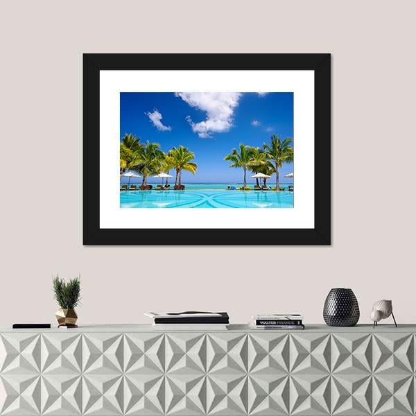 Beach Resort In Mauritius Panoramic Canvas Wall Art-1 Piece-36" x 12"-Tiaracle