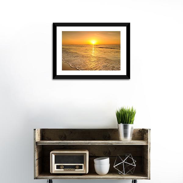 Beach &amp; Sea Sunset Thailand Canvas Wall Art-1 Piece-Framed Print-20" x 16"-Tiaracle