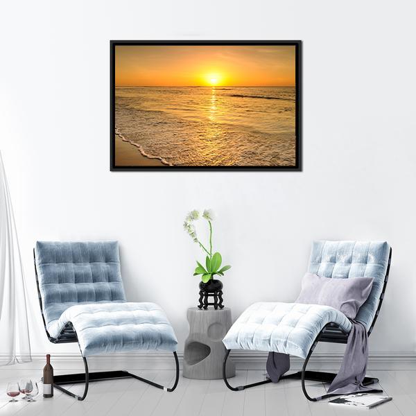 Beach & Sea Sunset Thailand Canvas Wall Art-3 Horizontal-Gallery Wrap-25" x 16"-Tiaracle