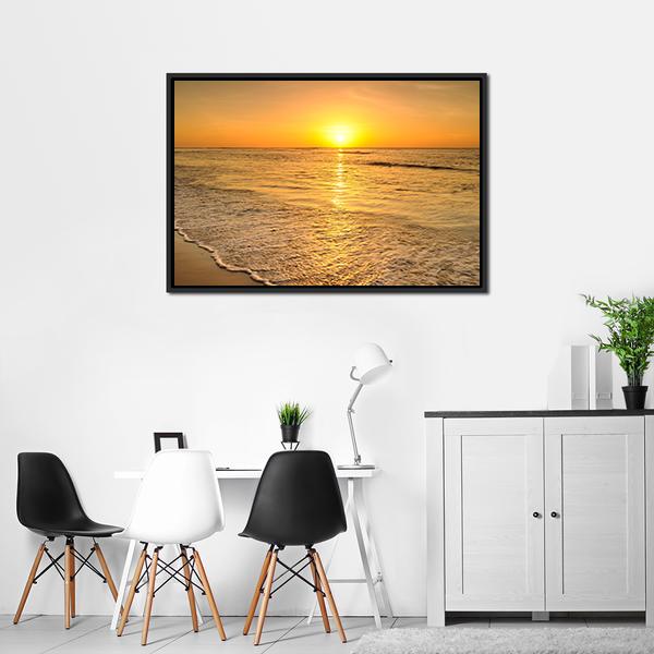 Beach & Sea Sunset Thailand Canvas Wall Art-3 Horizontal-Gallery Wrap-25" x 16"-Tiaracle