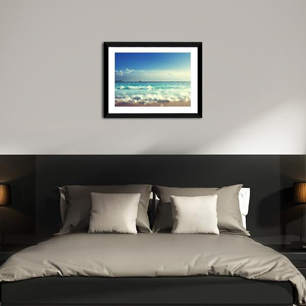 Beach Under Blue Sky Canvas Wall Art-3 Horizontal-Gallery Wrap-25" x 16"-Tiaracle