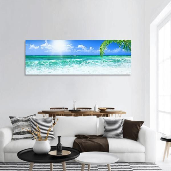 Beach At Day Time Panoramic Canvas Wall Art-1 Piece-36" x 12"-Tiaracle