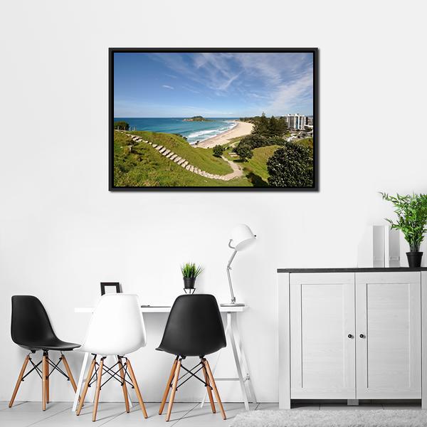 Beach With Mount Maunganui Panoramic Canvas Wall Art-1 Piece-36" x 12"-Tiaracle