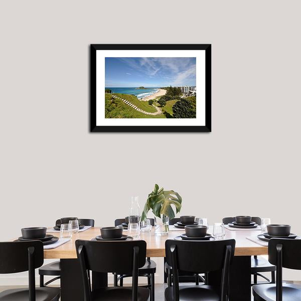 Beach With Mount Maunganui Panoramic Canvas Wall Art-1 Piece-36" x 12"-Tiaracle