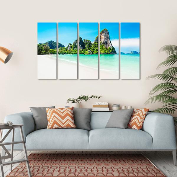 Beach With Mountains Canvas Wall Art-5 Horizontal-Gallery Wrap-22" x 12"-Tiaracle