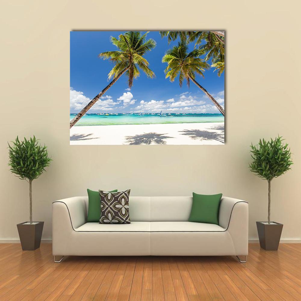 Palms & White Sand Philippines Canvas Wall Art-1 Piece-Gallery Wrap-48" x 32"-Tiaracle