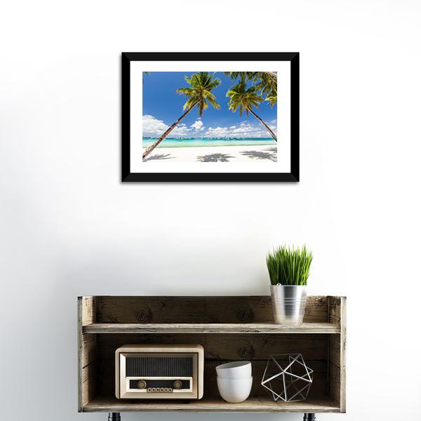 Palms & White Sand Philippines Canvas Wall Art-1 Piece-Framed Print-20" x 16"-Tiaracle