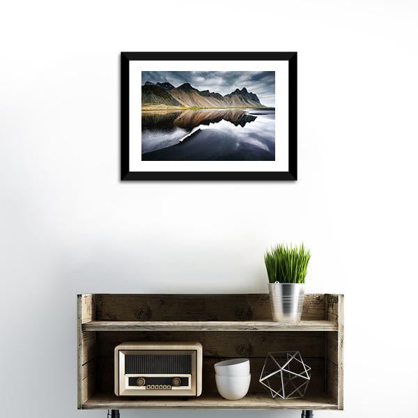 Beach With Wet Black Sand Canvas Wall Art-1 Piece-Framed Print-20" x 16"-Tiaracle