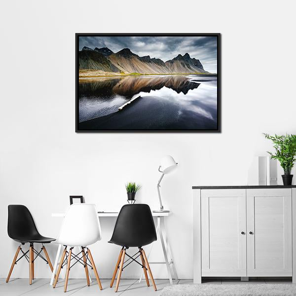 Beach With Wet Black Sand Canvas Wall Art-3 Horizontal-Gallery Wrap-25" x 16"-Tiaracle