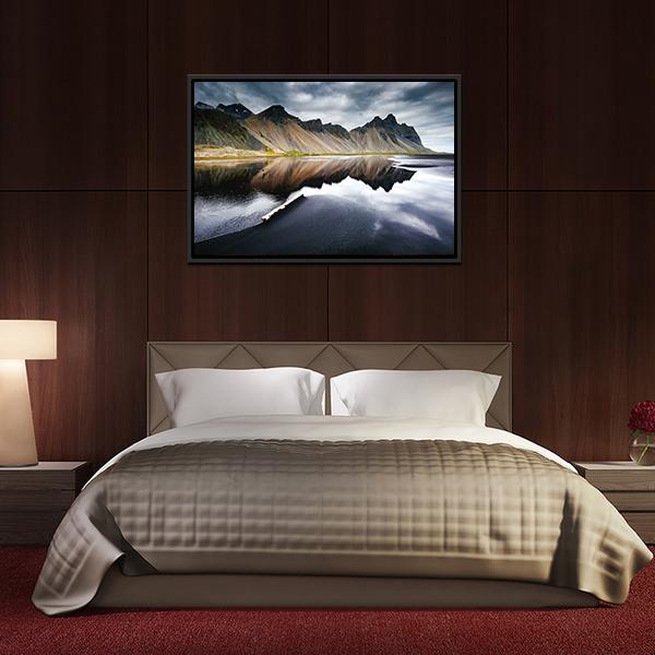 Beach With Wet Black Sand Canvas Wall Art-3 Horizontal-Gallery Wrap-25" x 16"-Tiaracle