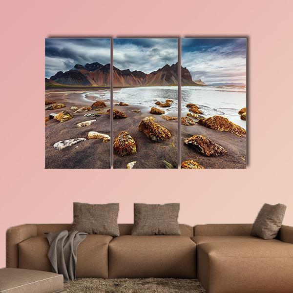 Beach With Wet Sand Canvas Wall Art-4 Pop-Gallery Wrap-50" x 32"-Tiaracle