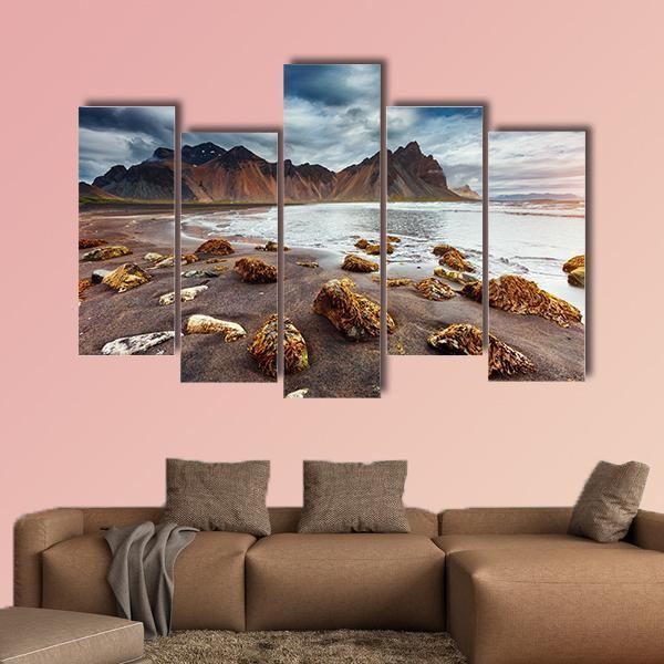 Beach With Wet Sand Canvas Wall Art-5 Pop-Gallery Wrap-47" x 32"-Tiaracle