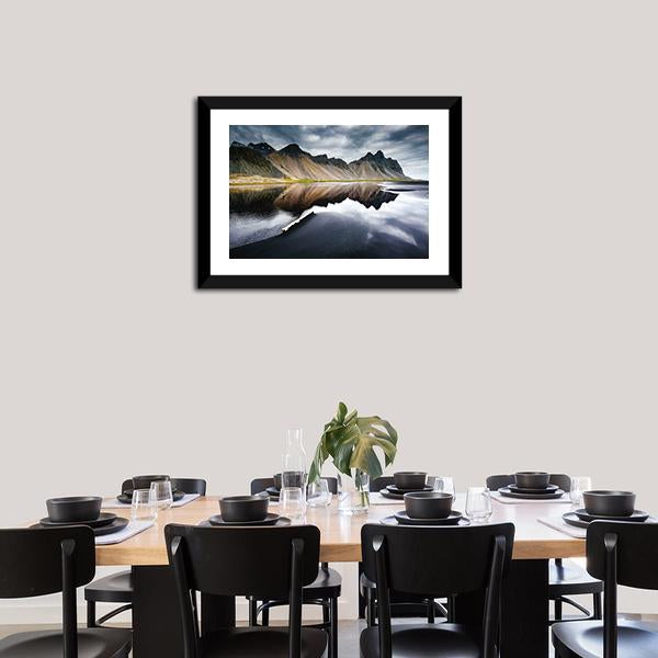 Beach With Wet Black Sand Panoramic Canvas Wall Art-1 Piece-36" x 12"-Tiaracle