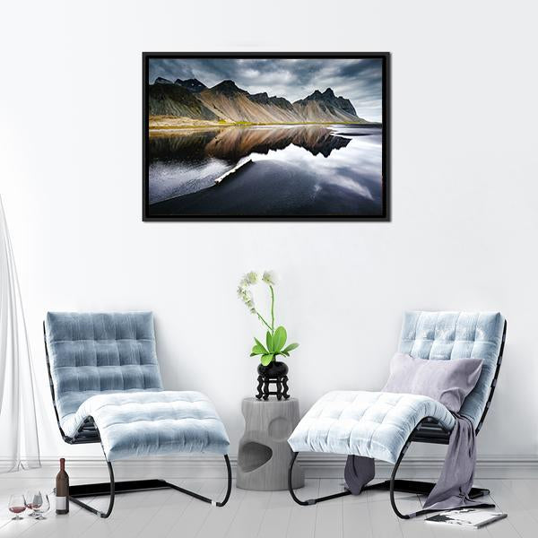 Beach With Wet Black Sand Panoramic Canvas Wall Art-1 Piece-36" x 12"-Tiaracle